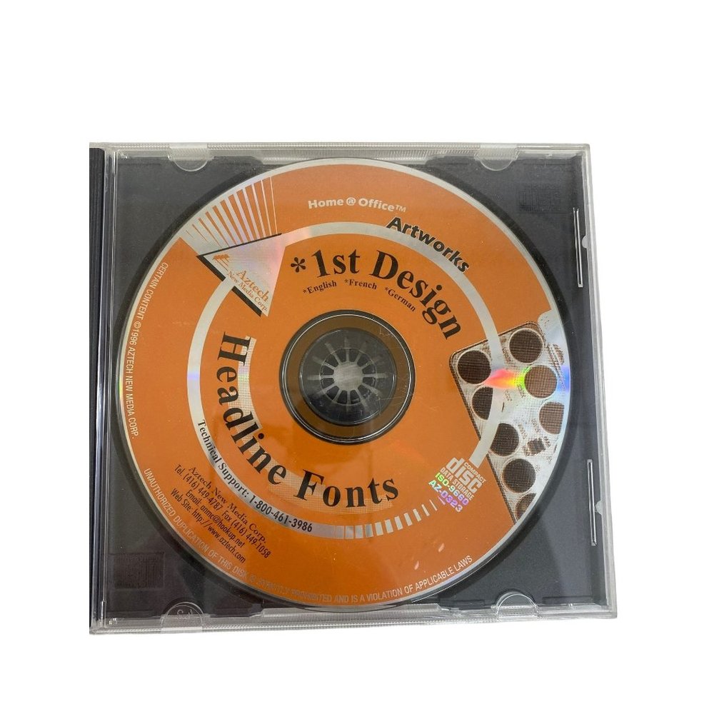 Vintage Home and Office 1st design Headline fonts artworks cd-rom
